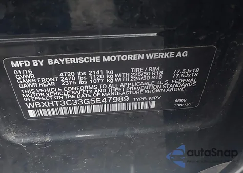 2016 BMW X1 xDrive28I z USA, uszkodzony, nr VIN WBXHT3C33G5E47989